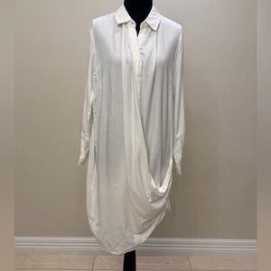 LBLC the label Ivory Long Sleeve Shirt Dress